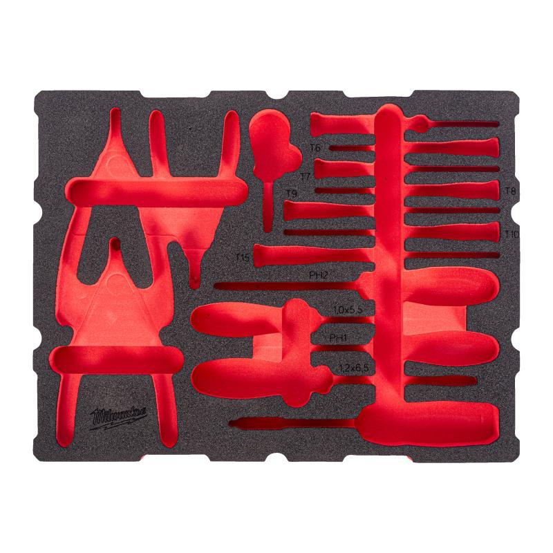 Screwdriver And Circlip Plier Set Packout Foam Insert - Milwaukee — MODULO VUOTO PACKOUT PER 4932501876