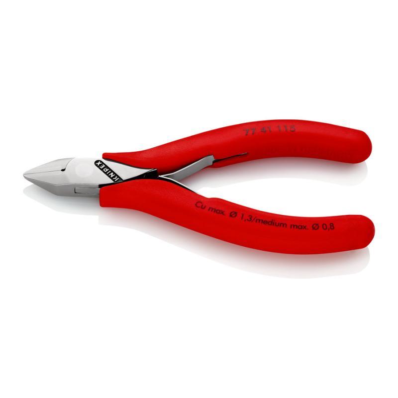 KNIPEX 77 41 115 Tronchese laterale per elettronica con cerniera passante rivestiti in resina sintetica antiscivolo 115 mm