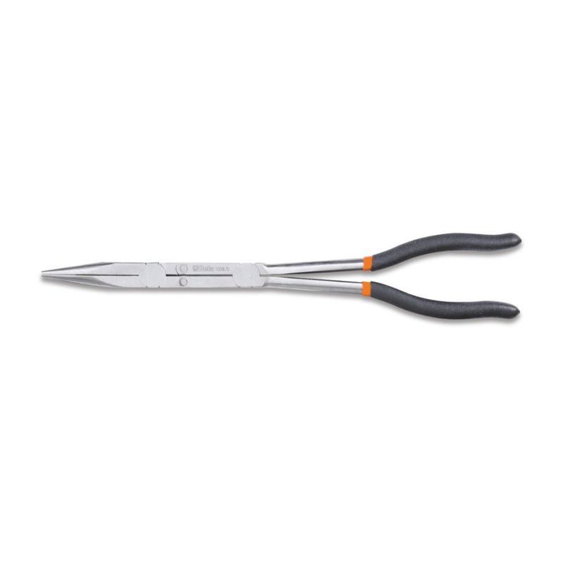 Pinza A Becchi Mezzotondi Lunghissimi Diritti Zigrinati, Con Doppio Snodo Manici Ricoperti Con 2 Strati Di Pvc Antiscivolo 1009L/D Beta 010090058