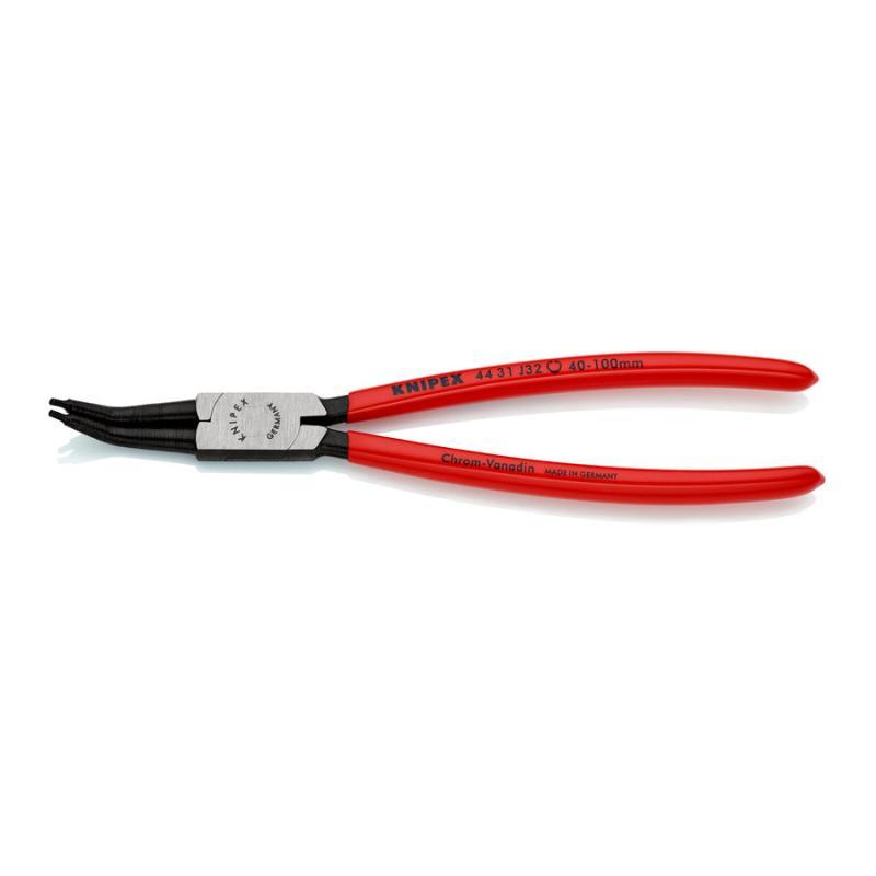 KNIPEX 44 31 J32 Pinza per anelli di sicurezza per anelli di sicurezza interni a fori angolazione a 45° rivestiti in resina sintetica atramentata nera 225 mm