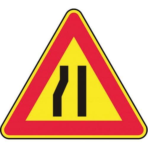 Cartello Strettoia Asimmetrica A Sinistra Figura II 385