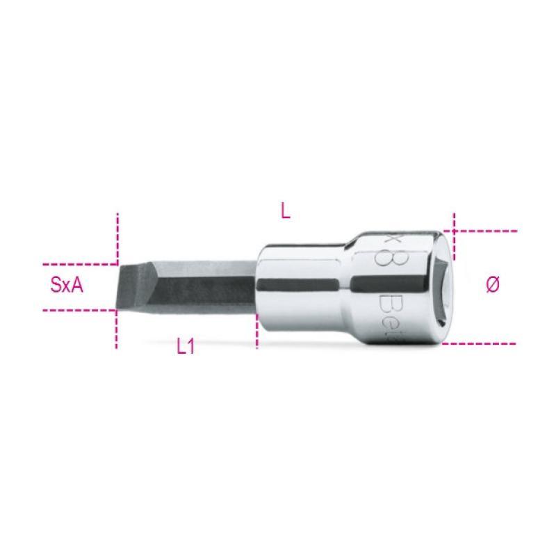 Chiavi A Bussola A Mano A Giravite Per Viti Con Intaglio Con Attacco Quadro 3/8" Cromate - Inserti Bruniti 910LP Beta