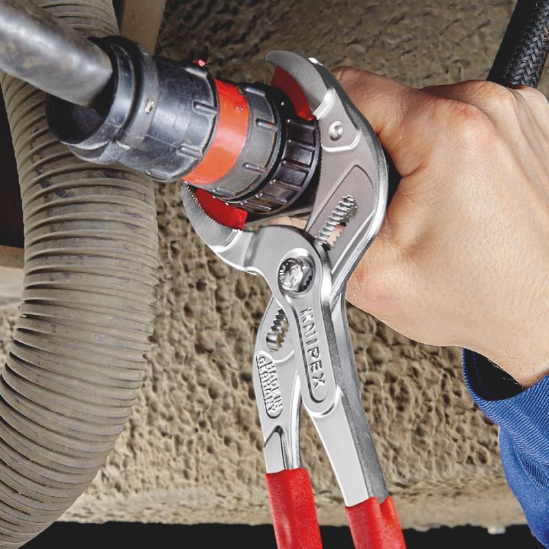 KNIPEX 81 13 250 Pinza per sifone e connettore rivestiti in resina sintetica antiscivolo cromata 250 mm