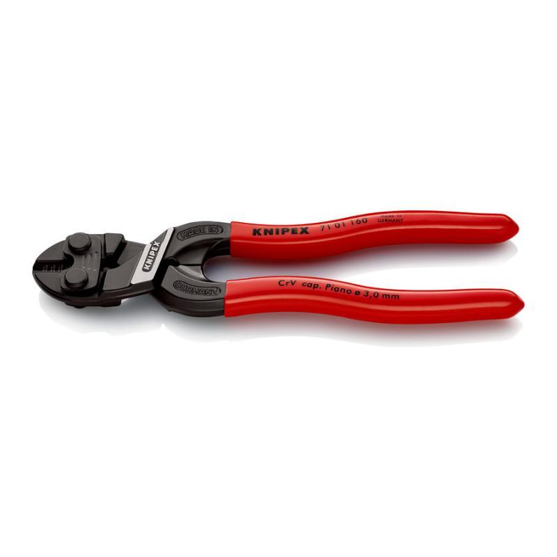 KNIPEX 71 01 160 SB CoBolt® S Tronchesi a doppia leva rivestiti in resina sintetica atramentata nera 160 mm in confezione Self-service