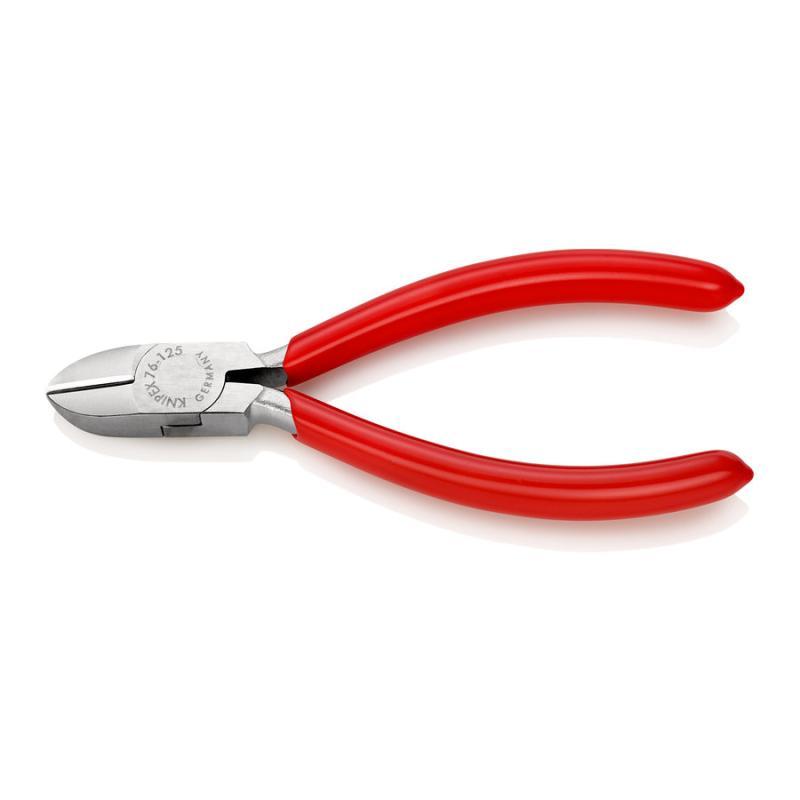 KNIPEX 76 03 125 Tronchese laterale per elettromeccanica rivestiti in resina sintetica cromata 125 mm