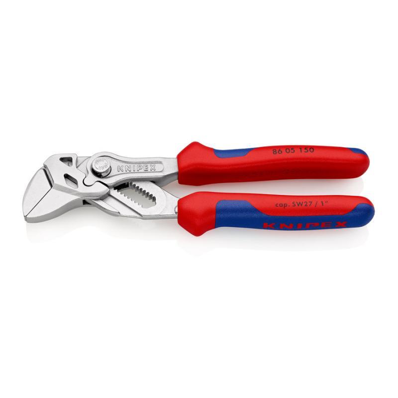 KNIPEX 86 05 150 SB Pinza chiave pinza e chiave in un unico utensile con manici comfort cromata 150 mm in confezione Self-service