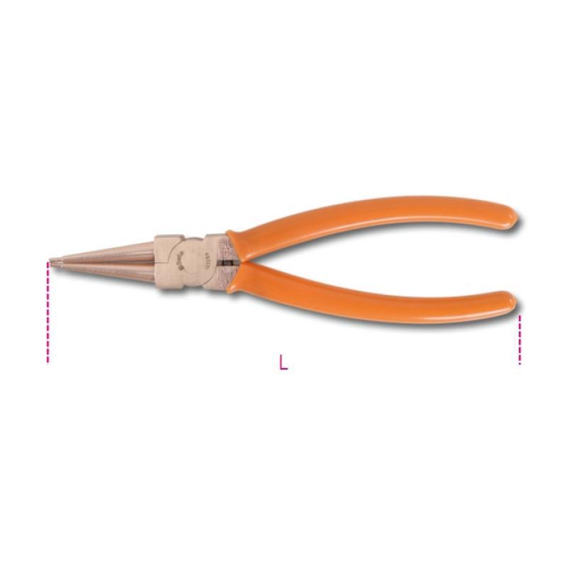 Pinze A Becchi Diritti Antiscintilla Per Anelli Elastici Di Sicurezza, Per Fori Manici Ricoperti In Pvc 1032BA 200 Beta 010320820