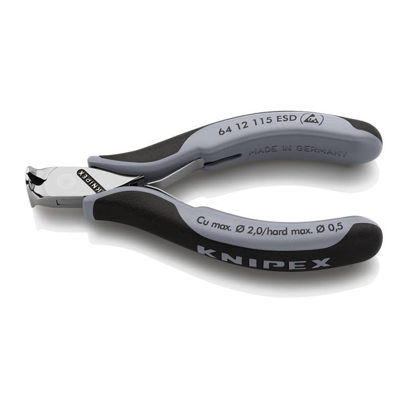 KNIPEX 64 12 115 ESD Tronchese per elettronica ESD - con tagliente frontale con impugnature multicomponente 115 mm