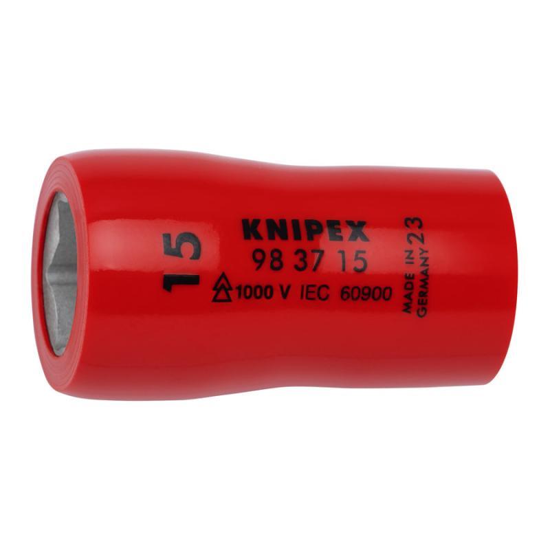 KNIPEX 98 37 15 Chiave a bussola per viti esagonali con attacco quadro interno 3/8" 47 mm