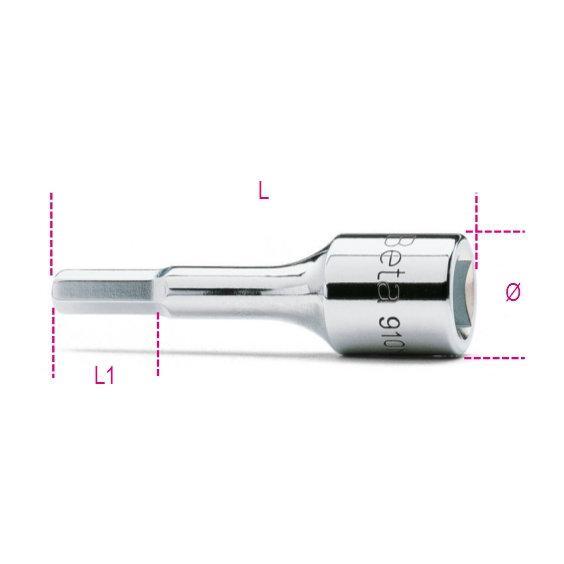 Chiavi A Bussola A Mano Maschio Esagonale Con Attacco Quadro Femmina 3/8" Cromate 910ME Beta