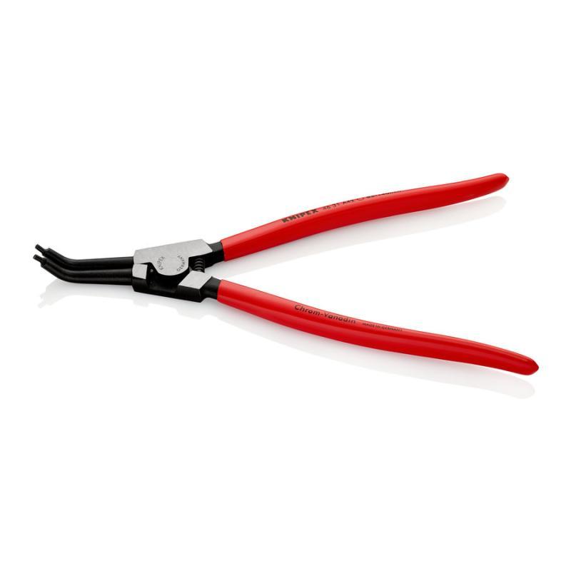 KNIPEX 46 31 A42 Pinza per anelli di sicurezza per anelli di sicurezza esterni su alberi angolazione a 45° rivestiti in resina sintetica atramentata nera 310 mm