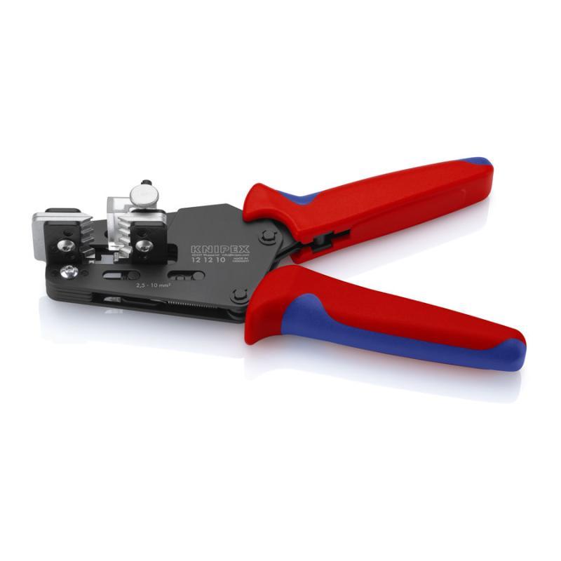 KNIPEX 12 12 10 Spelacavi di precisione con lame sagomate con impugnature multicomponente brunita 195 mm