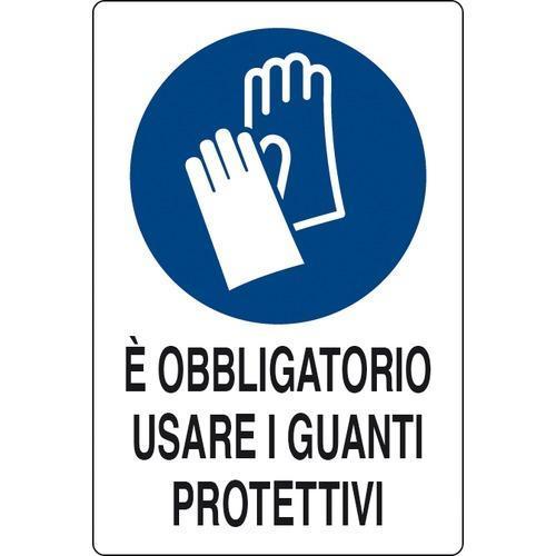 Cartello In Alluminio È Obbligatorio Usare I Guanti 30x20 cm