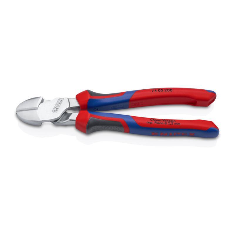 KNIPEX 74 05 200 Tronchese laterale per meccanica tipo forte con manici comfort cromata 200 mm