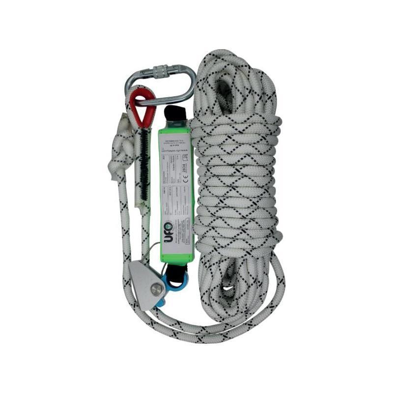 Kit Linea Vita Verticale Fune Da 10m Con Assorbitore di Energia UFO