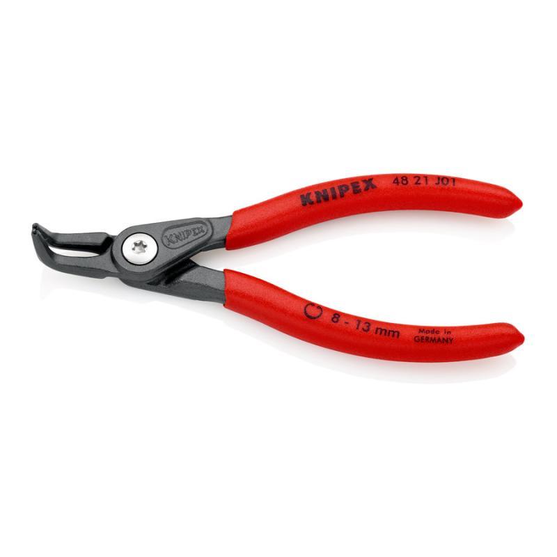KNIPEX 48 21 J01 SB Pinza di precisione per anelli di sicurezza per anelli di sicurezza interni a fori rivestiti in resina sintetica antiscivolo bonderizzata grigia 130 mm in confezione Self-service