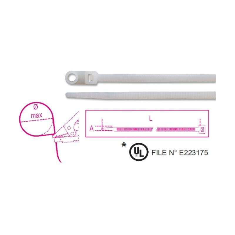Fascette In Nylon Con Occhiello, Colore Naturale 1748-BH BMGroup