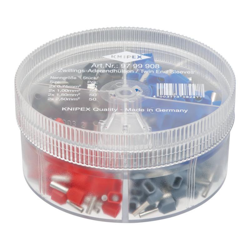 KNIPEX 97 99 908 Scatole assortimento con terminali a bussola preisolati 4 pezzi