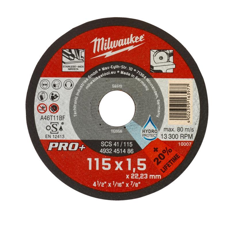 Dischi Da Taglio Sottili Pro - Milwaukee — MOLE DA TAGLIO SCT41 115x1.5mm - PRO+