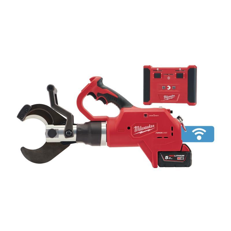 Tagliacavi Idraulica Per Cavi Interrati Rame/Alluminio 18V 2X5,0Ah Tecnologia One Key - Con Ganascia E Remote Control - M18 Hcc75R-502C - Milwaukee 4933459271