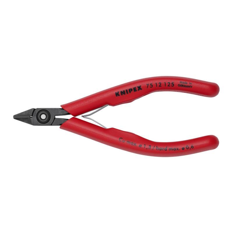 KNIPEX 75 12 125 Tronchese laterale per elettronica rivestiti in resina sintetica brunita 125 mm