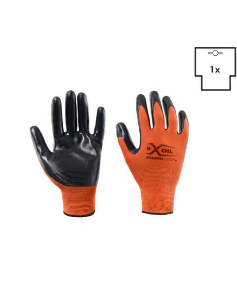 Guanto poliestere / nitrile liscio X-OIL con Presa salda e sicura - Rossini GGC013