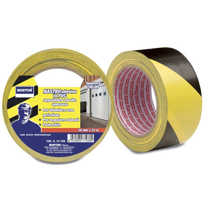 Nastro Segnaletico Adesivo In Pvc Giallo Nero 50x33