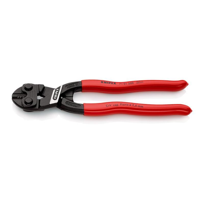 KNIPEX 71 01 200 CoBolt® Tronchese a doppia leva rivestiti in resina sintetica atramentata nera 200 mm