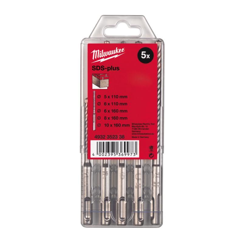 Punte Sds Plus M2 2 Taglienti - Milwaukee — SET PUNTE SDS-Plus 5 pz (5/6x110mm) ( 6/8/10x160mm)