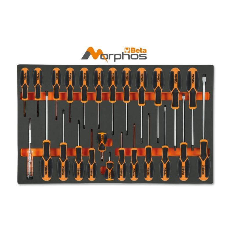 Vassoio Morbido In Eva Giraviti Morphos Per Viti Lama Piatta, Phillips® E Torx® MV196MH Beta 024510196