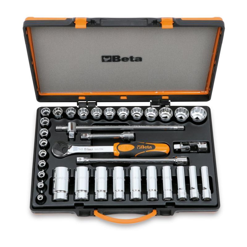 Assortimento Di 30 Chiavi A Bussola A Mano Poligonali E 5 Accessori In Cassetta Di Lamiera 920B/C30Q Beta 009200975