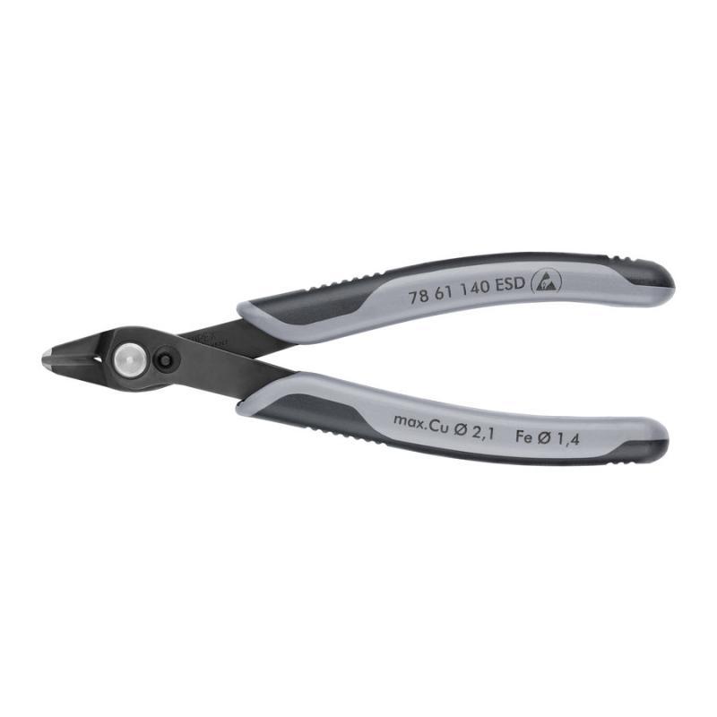 KNIPEX 78 61 140 ESDSB Electronic Super Knips® XL ESD con impugnature multicomponente brunita 140 mm in confezione Self-service