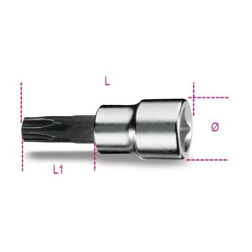 Chiavi A Bussola A Mano A Giravite Per Viti Con Impronta Pentalobata Con Attacco Quadro Femmina 3/8" Cromate - Inserti Bruniti 910PT Beta