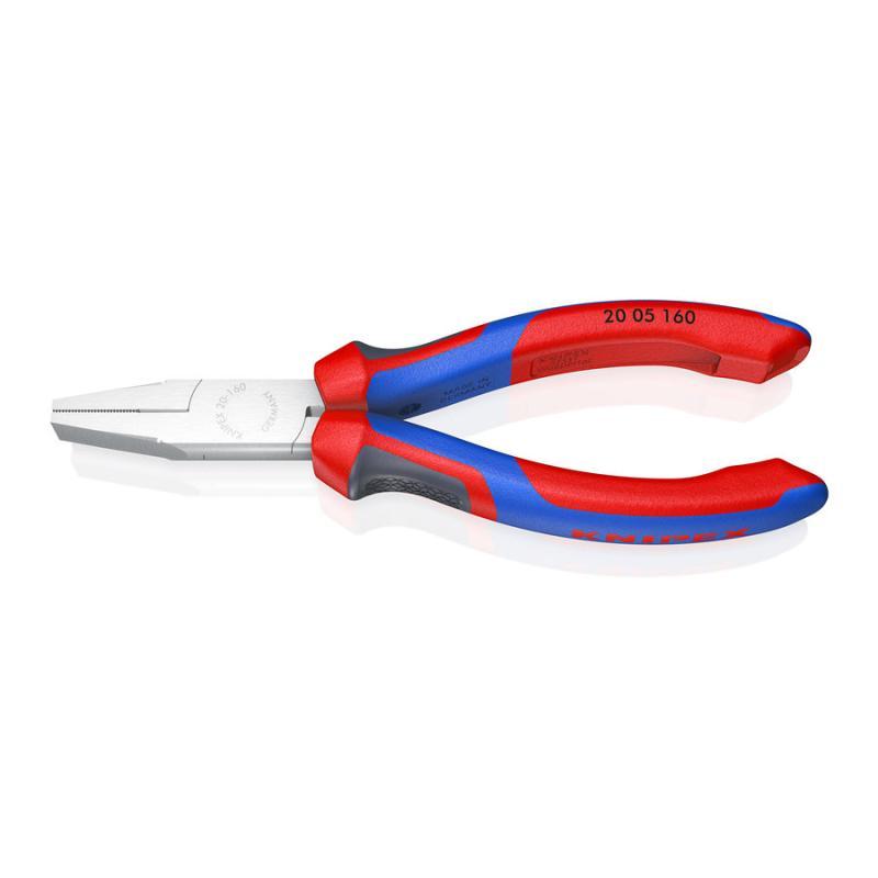 KNIPEX 20 05 160 Pinza per meccanica a becchi piatti diritti con manici comfort cromata 160 mm