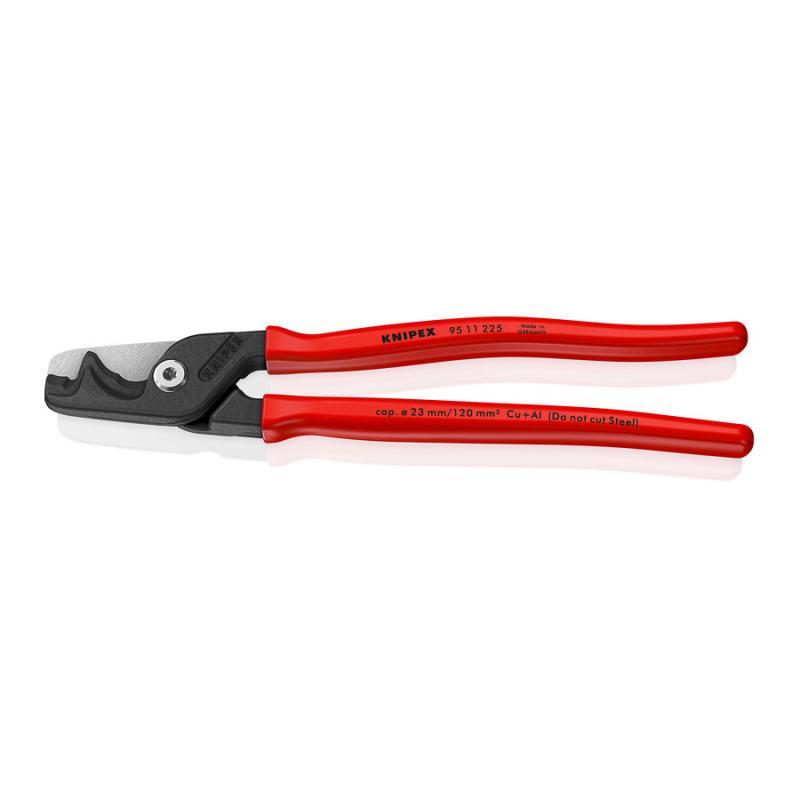 KNIPEX 95 11 225 SB StepCut® XL Cesoie per cavi con taglio a gradino rivestiti in resina sintetica brunita 225 mm in confezione Self-service