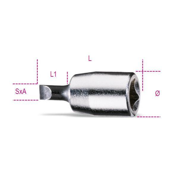 Chiavi A Bussola A Mano A Giravite Per Viti Con Intaglio Con Attacco Quadro Femmina 1/4" Cromate - Inserti Bruniti 900LP Beta