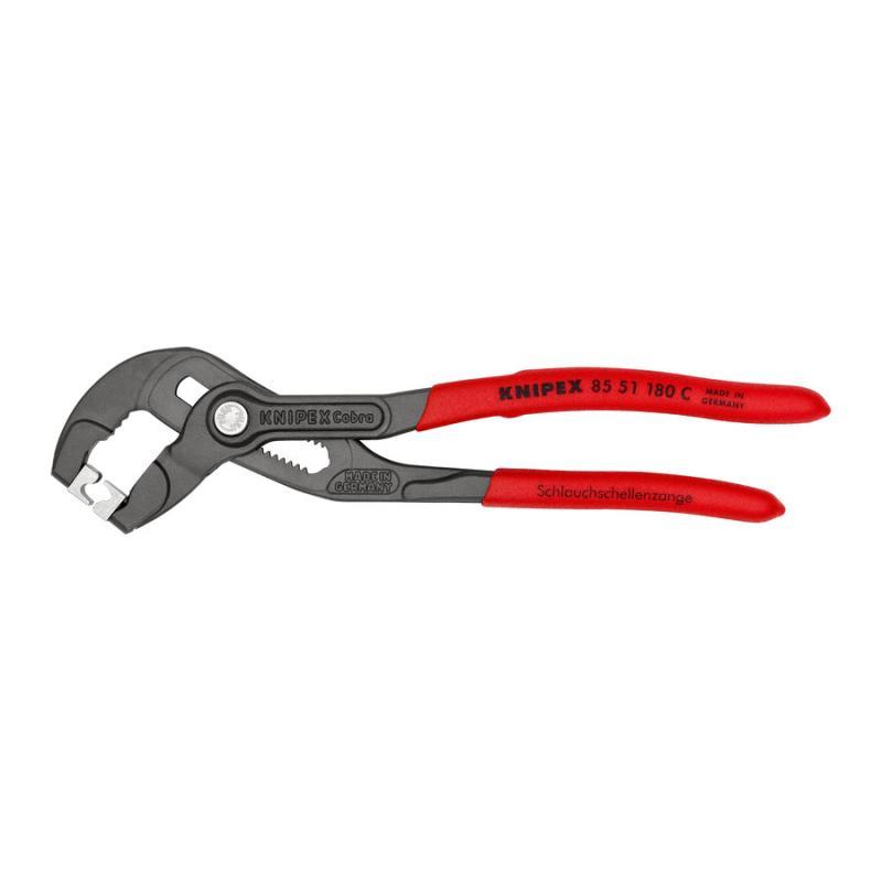 KNIPEX 85 51 180 C SB Pinza per fascette Click rivestiti in resina sintetica antiscivolo bonderizzata grigia 180 mm in confezione Self-service