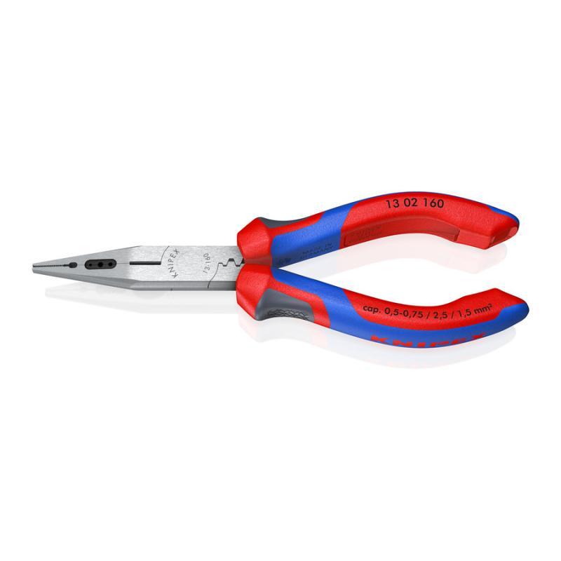 KNIPEX 13 02 160 Pinza combinata per elettricisti e cablatori con manici comfort atramentata nera 160 mm