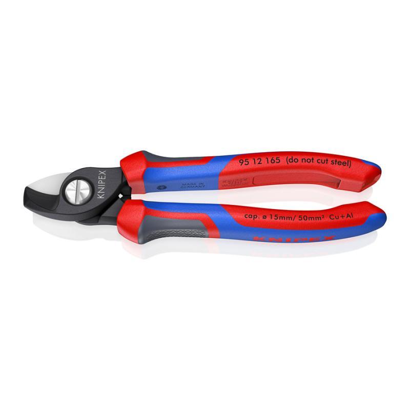 KNIPEX 95 12 165 Cesoia per cavi con manici comfort brunita 165 mm