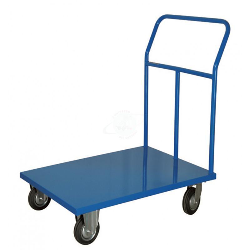 Carrello Pianale Lamiera 600x900 mm Con 2 Ruote Con Freno