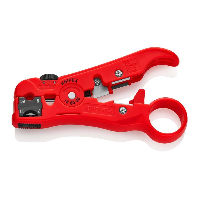 KNIPEX 16 60 06 SB Spelacavi per cavi coassiali e cavi di trasmissione dati 125 mm