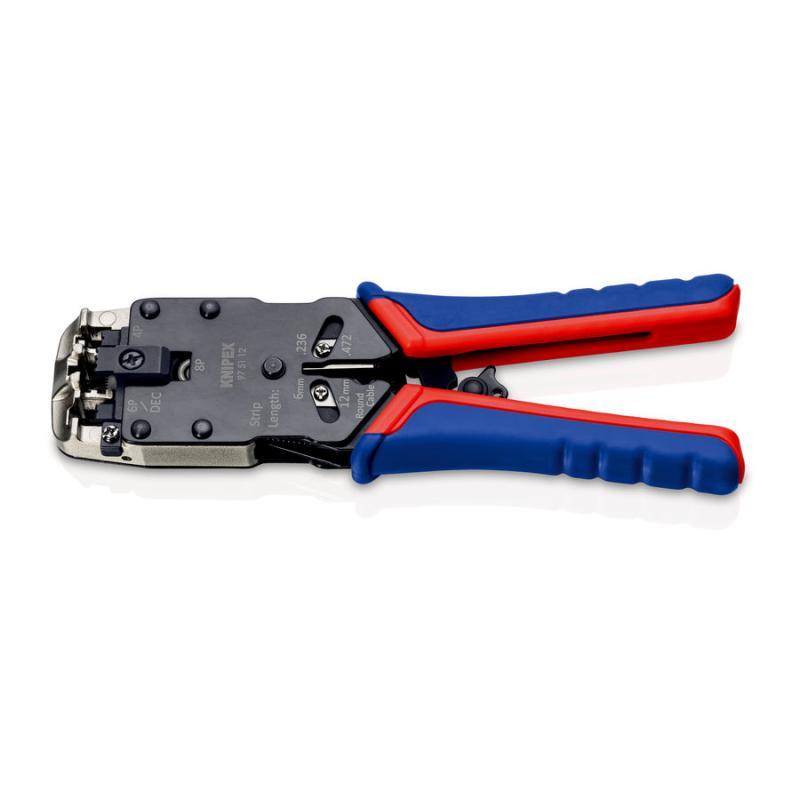 KNIPEX 97 51 12 SB Pinza per connettori modulari tipo "Western" con impugnature multicomponente brunita 200 mm in blister