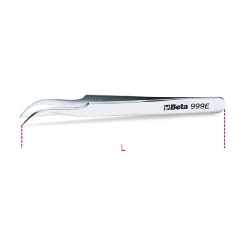 Pinzetta A Molla Antiacido Antimagnetica A Punte Finissime Curve In Acciaio Inossidabile 999E Beta 009990023