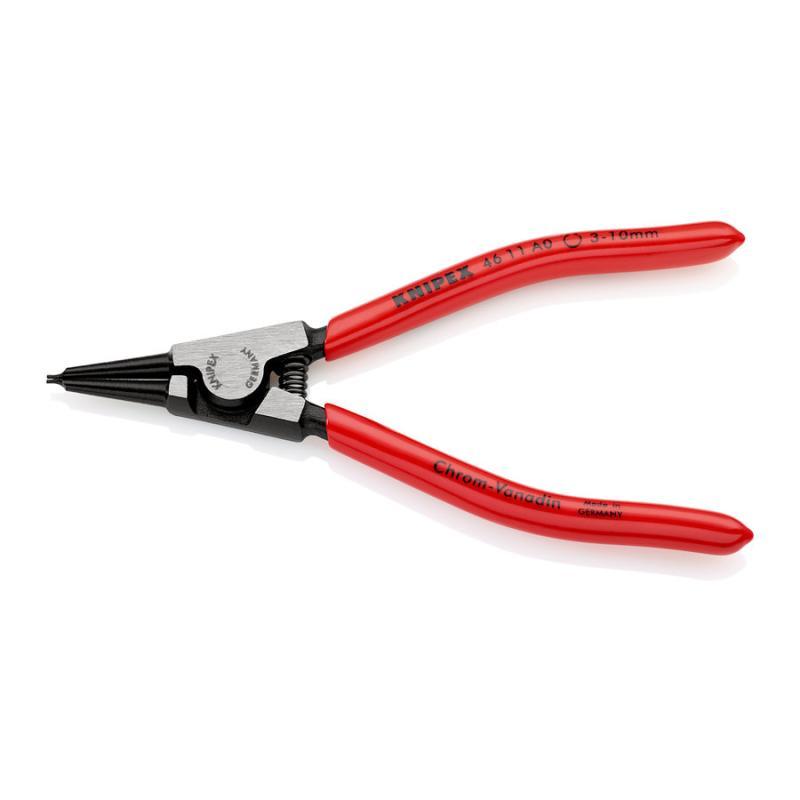 KNIPEX 46 11 A0 Pinza per anelli di sicurezza per anelli di sicurezza esterni su alberi rivestiti in resina sintetica atramentata nera 140 mm