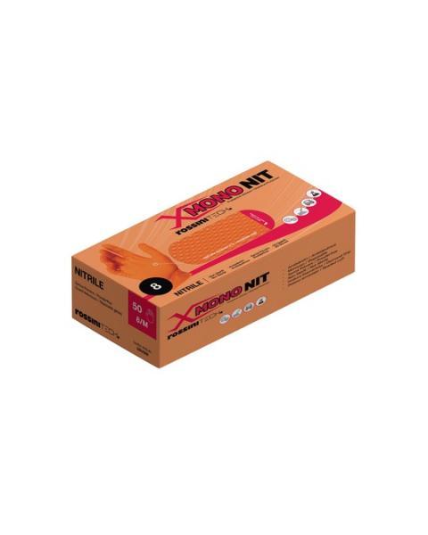 Guanto X-MONO Monouso Nitrile 7.0mil Arancione - Finitura Diamantata per Presa Salda - Rossini GGU508