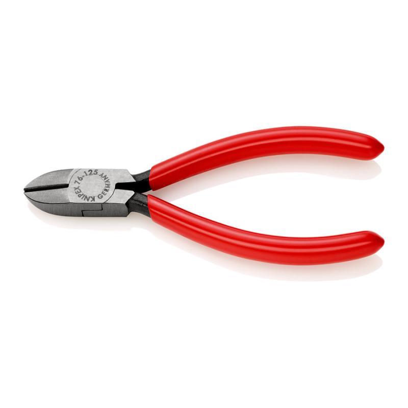 KNIPEX 76 01 125 Tronchese laterale per elettromeccanica rivestiti in resina sintetica atramentata nera 125 mm