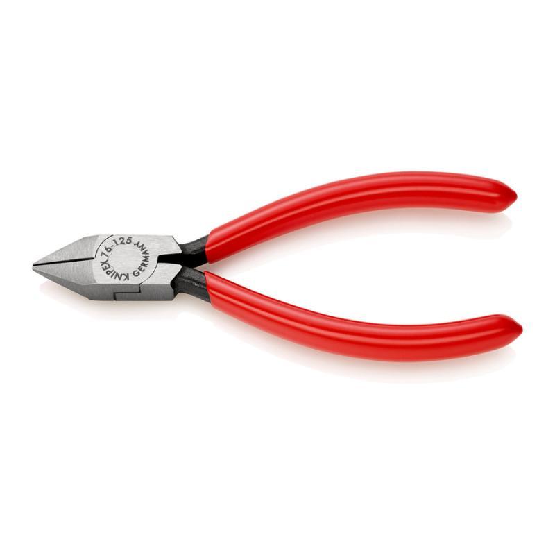 KNIPEX 76 81 125 Tronchese laterale per elettromeccanica rivestiti in resina sintetica atramentata nera 125 mm