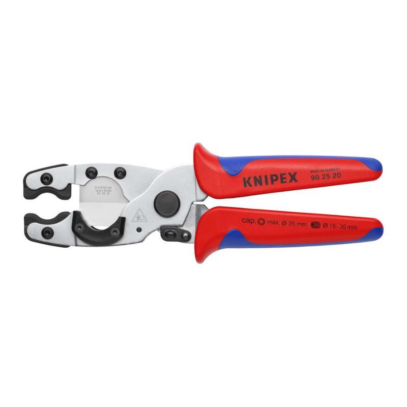 KNIPEX 90 25 20 Tagliatubi per guaine e tubi rivestiti con impugnature multicomponente cromata 210 mm