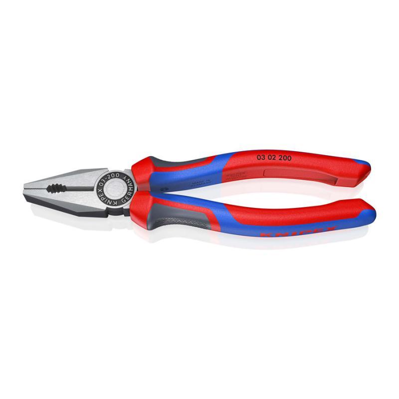 KNIPEX 03 02 200 SB Pinza universale con manici comfort atramentata nera 200 mm in confezione Self-service