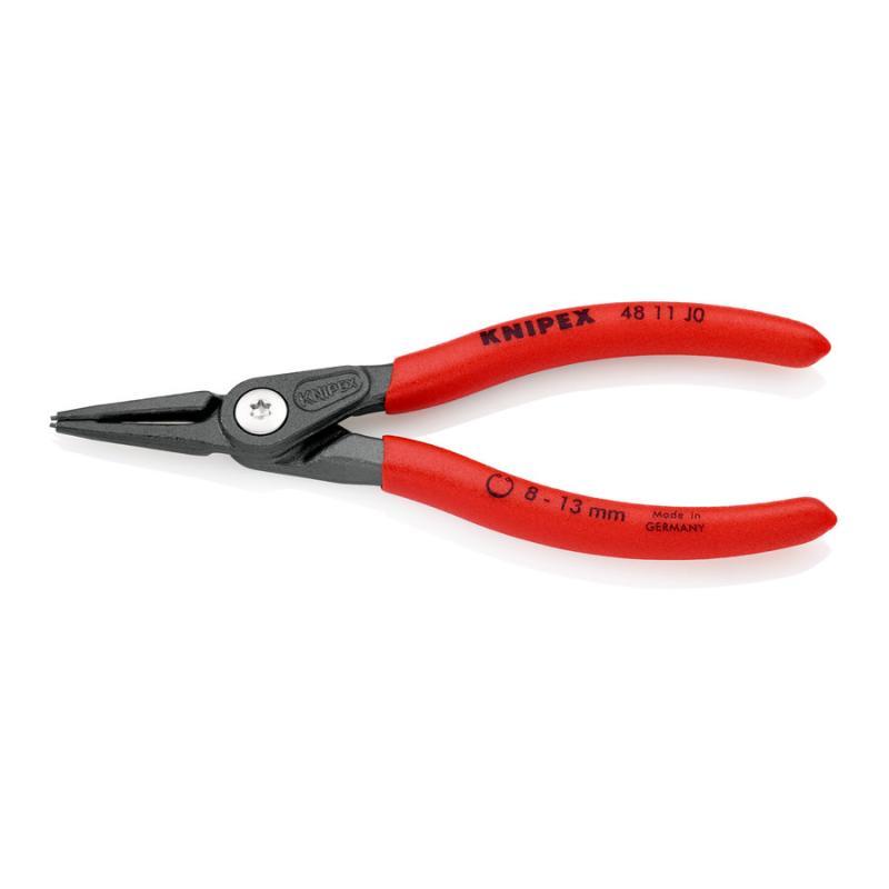 KNIPEX 48 11 J0 SB Pinza di precisione per anelli di sicurezza per anelli di sicurezza interni a fori rivestiti in resina sintetica antiscivolo bonderizzata grigia 140 mm in confezione Self-service